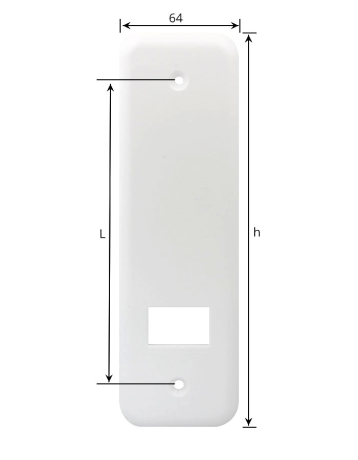 Selve Blende in weiß, abgerundet, Maxi Einlass-Gurtwicklerweiß (L:104 mm)
