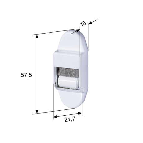 Mini-Leitrolle für 15 mm Gurt inkl. Schutzhaube weiß